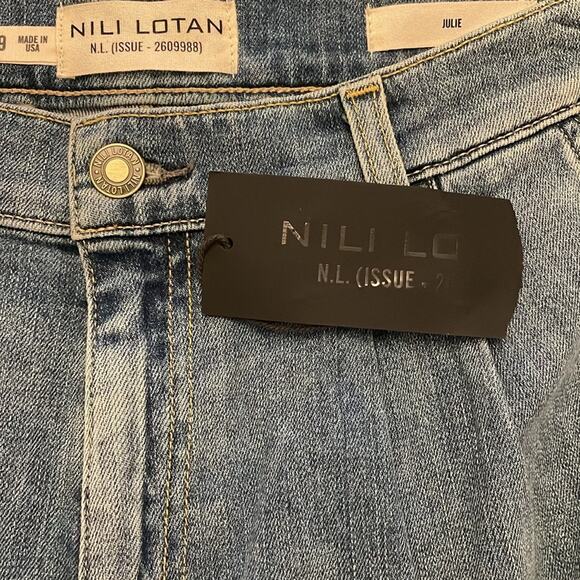 NILI LOTAN high waisted long denim shorts size 29 retails $350 new - Picture 9 of 14